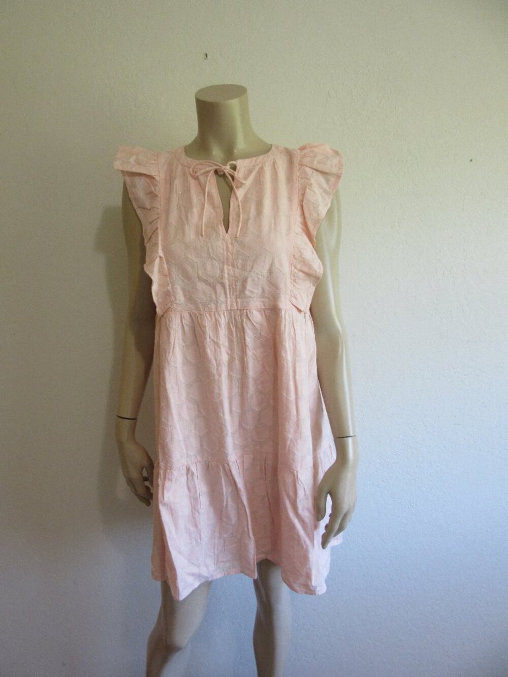LOFT Light Pink MP Cap Sleeve Cotton Summer Dress-NWT